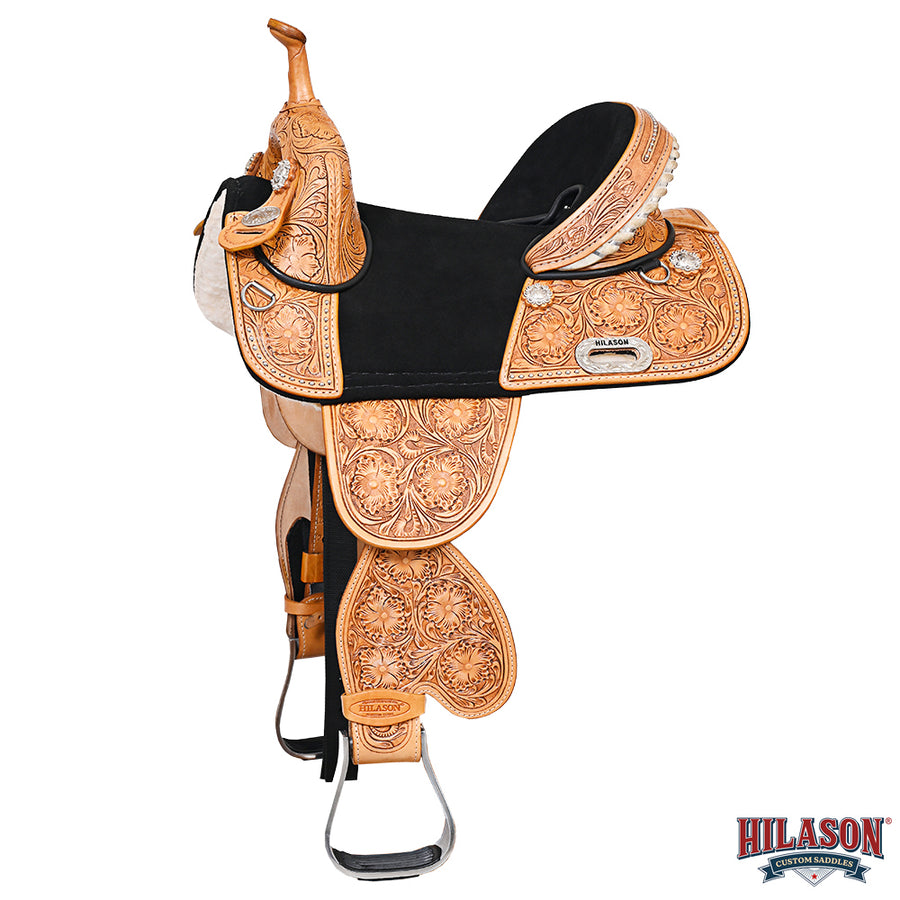 HILASON Western Horse Child Saddle Treeless American Leather Barrel l | for Horses