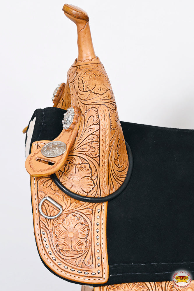 HILASON Western Horse Child Saddle Treeless American Leather Barrel l | for Horses