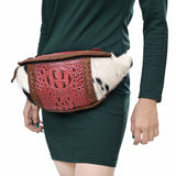 American Darling ADBG1441A Pouch Hair On Crocodile Embossed Genuine Leather women bag western handbag purse