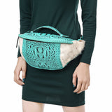 American Darling ADBG1441B Pouch Hair On Crocodile Embossed Genuine Leather women bag western handbag purse