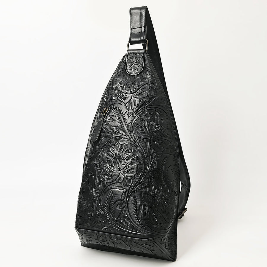 American Darling Hand-Tooled Western Leather Sling Bag | Genuine Leather Floral Carved Crossbody - Uhorse