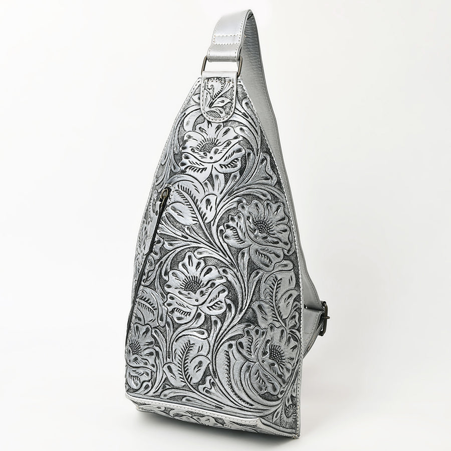 American Darling Hand-Tooled Western Leather Sling Bag | Genuine Leather Floral Carved Crossbody - Uhorse