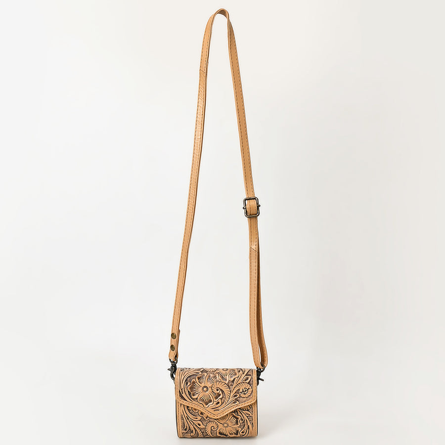 American Darling Hand Tooled Genuine Leather Western Wallet Bag – Compact Crossbody with Premium Craftsmanship for Everyday Use