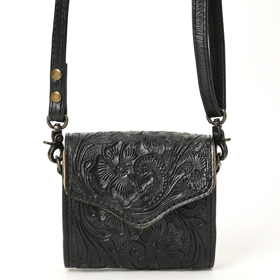 American Darling Hand Tooled Genuine Leather Western Wallet Bag – Compact Crossbody with Premium Craftsmanship for Everyday Use