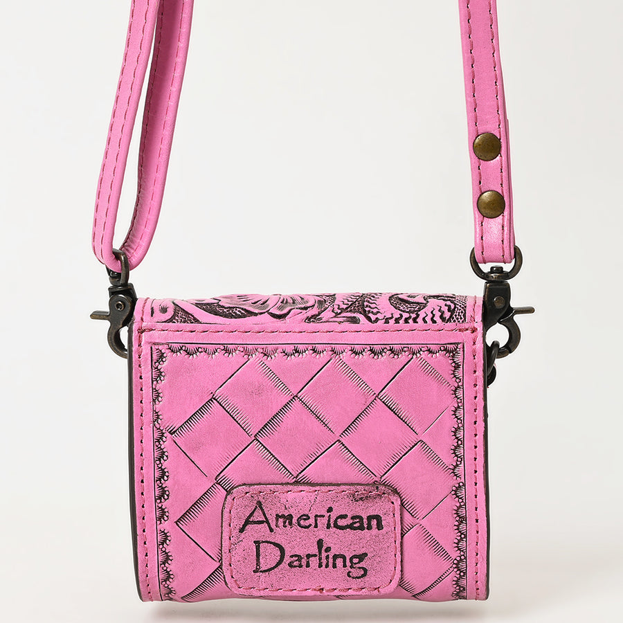 American Darling Hand Tooled Genuine Leather Western Wallet Bag – Compact Crossbody with Premium Craftsmanship for Everyday Use