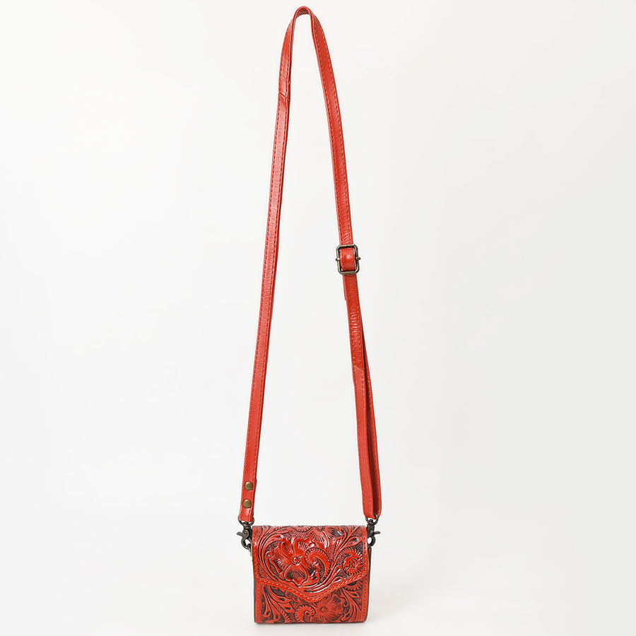 American Darling Hand Tooled Genuine Leather Western Wallet Bag – Compact Crossbody with Premium Craftsmanship for Everyday Use
