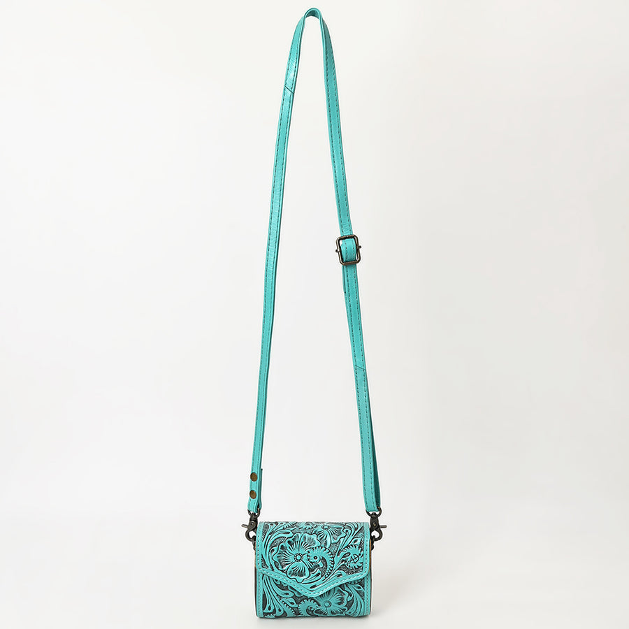 American Darling Hand Tooled Genuine Leather Western Wallet Bag – Compact Crossbody with Premium Craftsmanship for Everyday Use