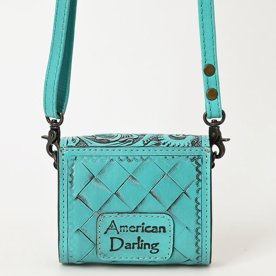 American Darling Hand Tooled Genuine Leather Western Wallet Bag – Compact Crossbody with Premium Craftsmanship for Everyday Use