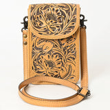 American Darling Cell Phone Holder Hand Tooled Genuine Leather Women Bag Western Handbag Purse