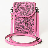American Darling Cell Phone Holder Hand Tooled Genuine Leather Women Bag Western Handbag Purse