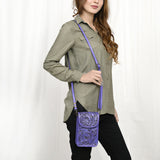American Darling Cell Phone Holder Hand Tooled Genuine Leather Women Bag Western Handbag Purse