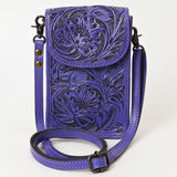 American Darling Cell Phone Holder Hand Tooled Genuine Leather Women Bag Western Handbag Purse