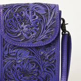 American Darling Cell Phone Holder Hand Tooled Genuine Leather Women Bag Western Handbag Purse