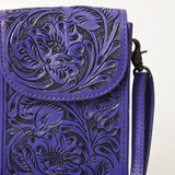 American Darling Cell Phone Holder Hand Tooled Genuine Leather Women Bag Western Handbag Purse