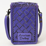 American Darling Cell Phone Holder Hand Tooled Genuine Leather Women Bag Western Handbag Purse