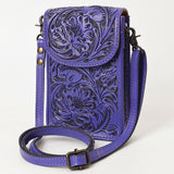 American Darling Cell Phone Holder Hand Tooled Genuine Leather Women Bag Western Handbag Purse