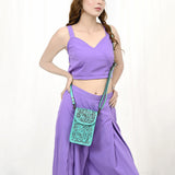American Darling Cell Phone Holder Hand Tooled Genuine Leather Women Bag Western Handbag Purse