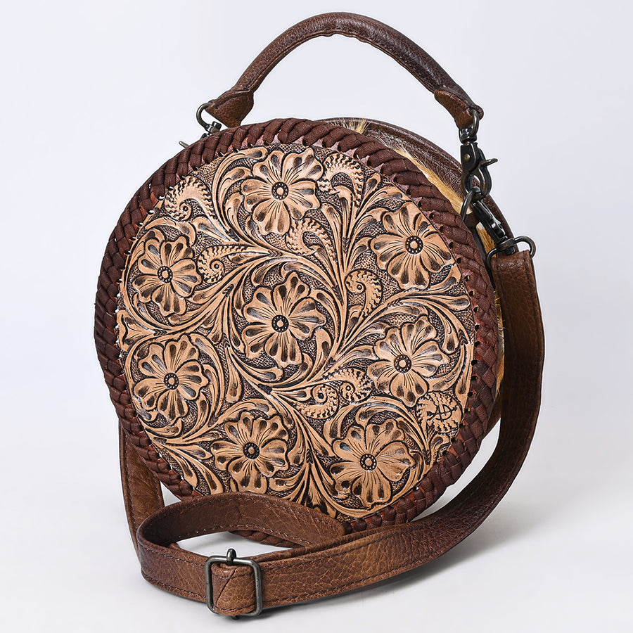 American Darling Hand Tooled Western Leather Canteen Bag - Genuine Leather Floral Carved Crossbody - Uhorse