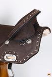 Hilason Western Horse Trail Barrel Racing American Leather Saddle Brown