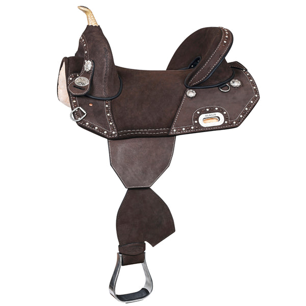 Hilason Western Horse Trail Barrel Racing American Leather Saddle Brown - Uhorse