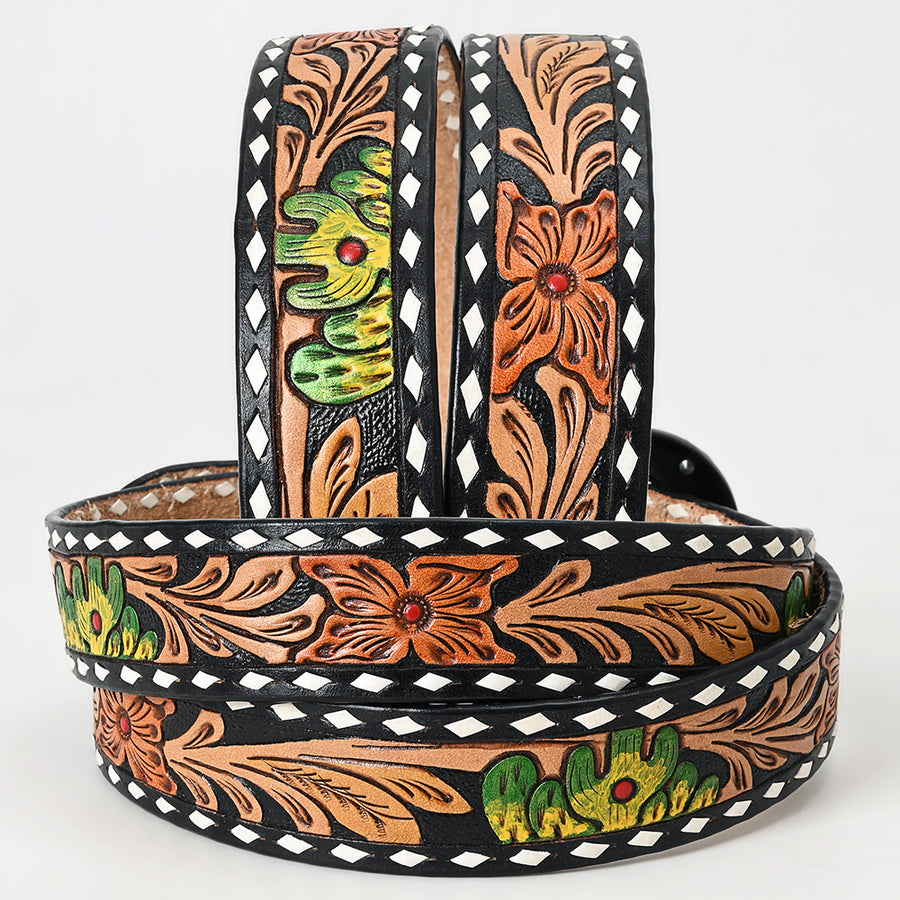 American Darling Belt Beautifully Hand Tooled Leather Unisex | Western Handcrafted