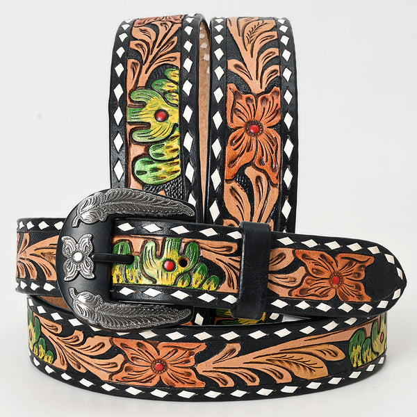 Beautifully Hand Tooled Genuine American Leather Belt Men and Women - Uhorse