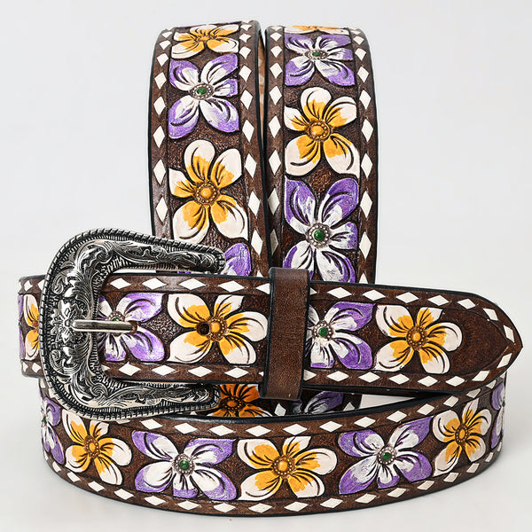 Beautifully Hand Tooled Genuine American Leather Belt Men and Women - Uhorse