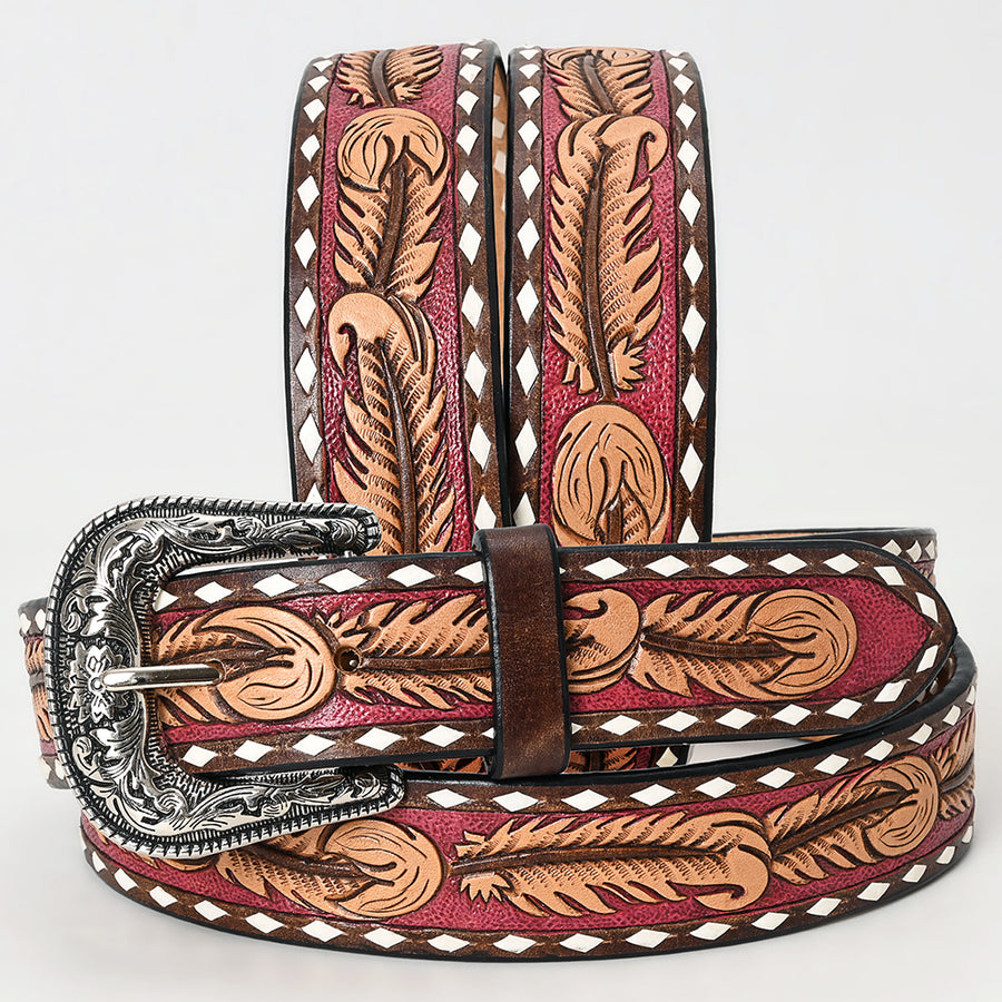 Beautifully Hand Tooled Genuine American Leather Belt Men and Women - Uhorse