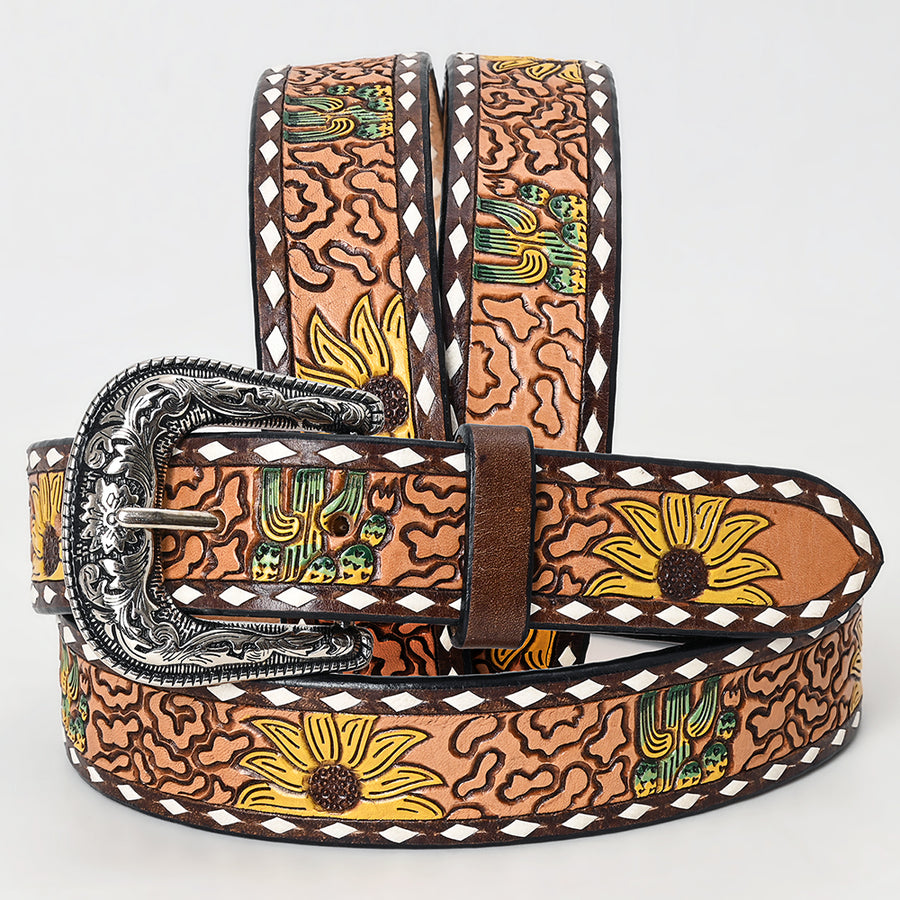 Beautifully Hand Tooled Genuine American Leather Belt Men and Women - Uhorse