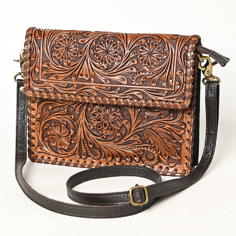 Ohlay Bags OHA119 Clutch Hand Tooled Genuine Leather Women Bag W. by Hilason – Cowboy and equestrian accessories