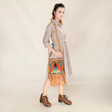 OHLAY OHA116 HOBO Upcycled Wool Hair-on Genuine Leather women bag western handbag purse