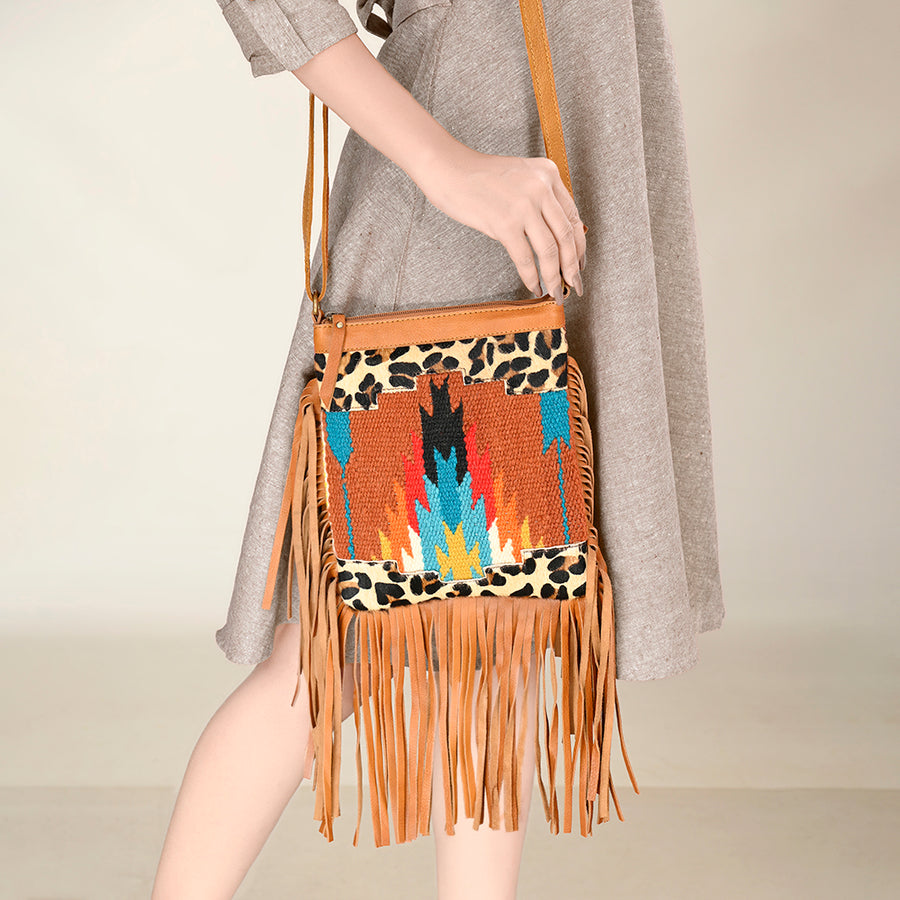 OHLAY Hobo Upcycled Wool Hair-On Genuine Leather Women Bag Western Handbag Purse | Womens Handbags Belt for Summer