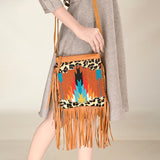 OHLAY OHA116 HOBO Upcycled Wool Hair-on Genuine Leather women bag western handbag purse