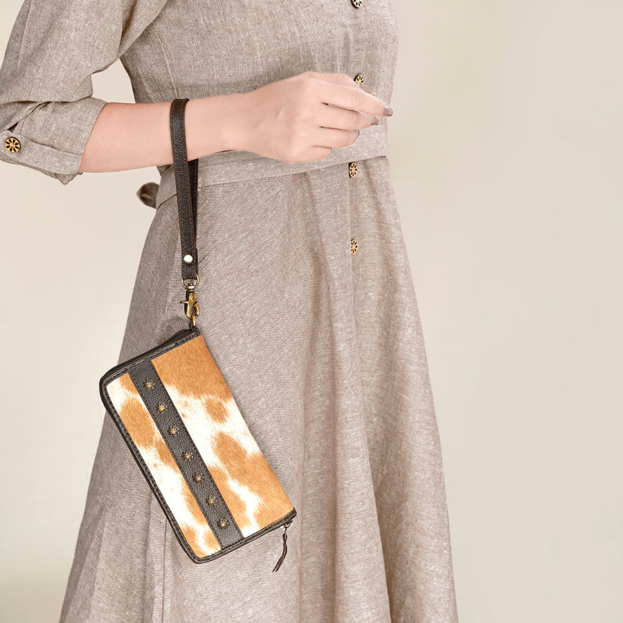 OHLAY Clutch Hair on Genuine Leather Western Women Bag Handbag Purse | Purses for Cute