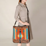 OHLAY HOBO Hand Tooled Upcycled Wool Genuine Leather Women Bag Western Handbag Purse | Womens Handbags Belt for Summer