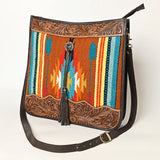 OHLAY OHA115 HOBO Hand Tooled Upcycled Wool  Genuine Leather women bag western handbag purse