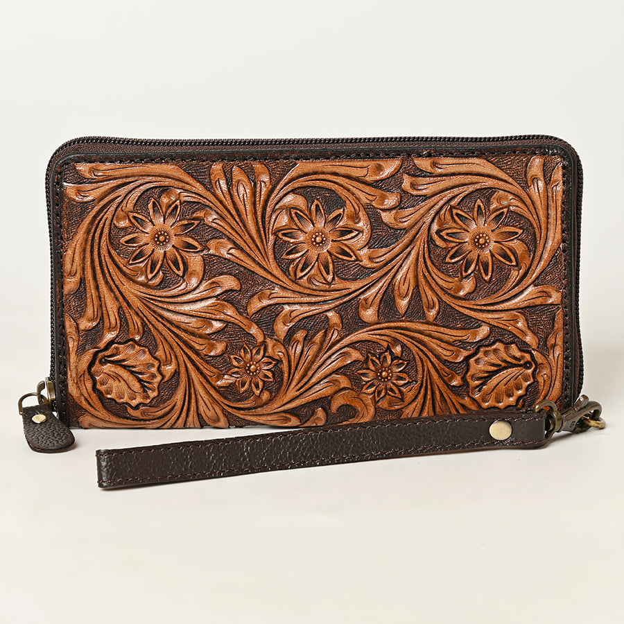 OHLAY Clutch Hand Tooled Genuine Leather Women Bag Western Handbag Purse | Purses for Cute