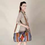 OHLAY OHA125 DUFFEL Hand Tooled Upcycled Wool Genuine Leather women bag western handbag purse