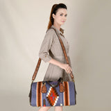 OHLAY OHA125 DUFFEL Hand Tooled Upcycled Wool Genuine Leather women bag western handbag purse