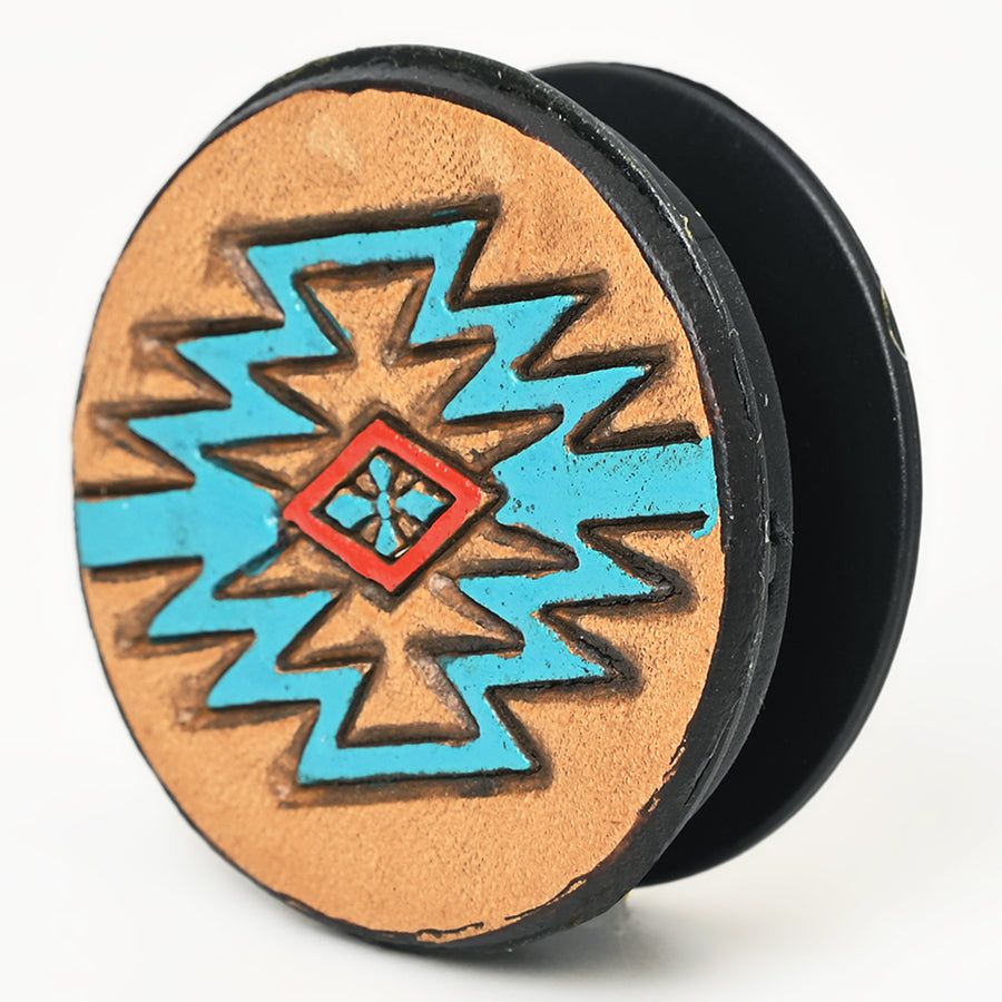 American Darling Hand Tooled Painted Aztec Pop Phone Grip Stand Holder - Uhorse