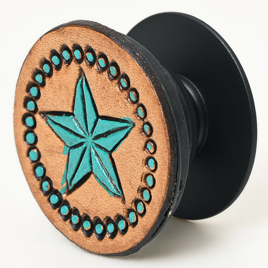 American Darling Hand Tooled Painted Star Pop Phone Grip Stand Holder - Uhorse