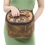 American Darling Jewelry Case Hand Tooled Genuine Leather Women Bag Western Handbag Purse