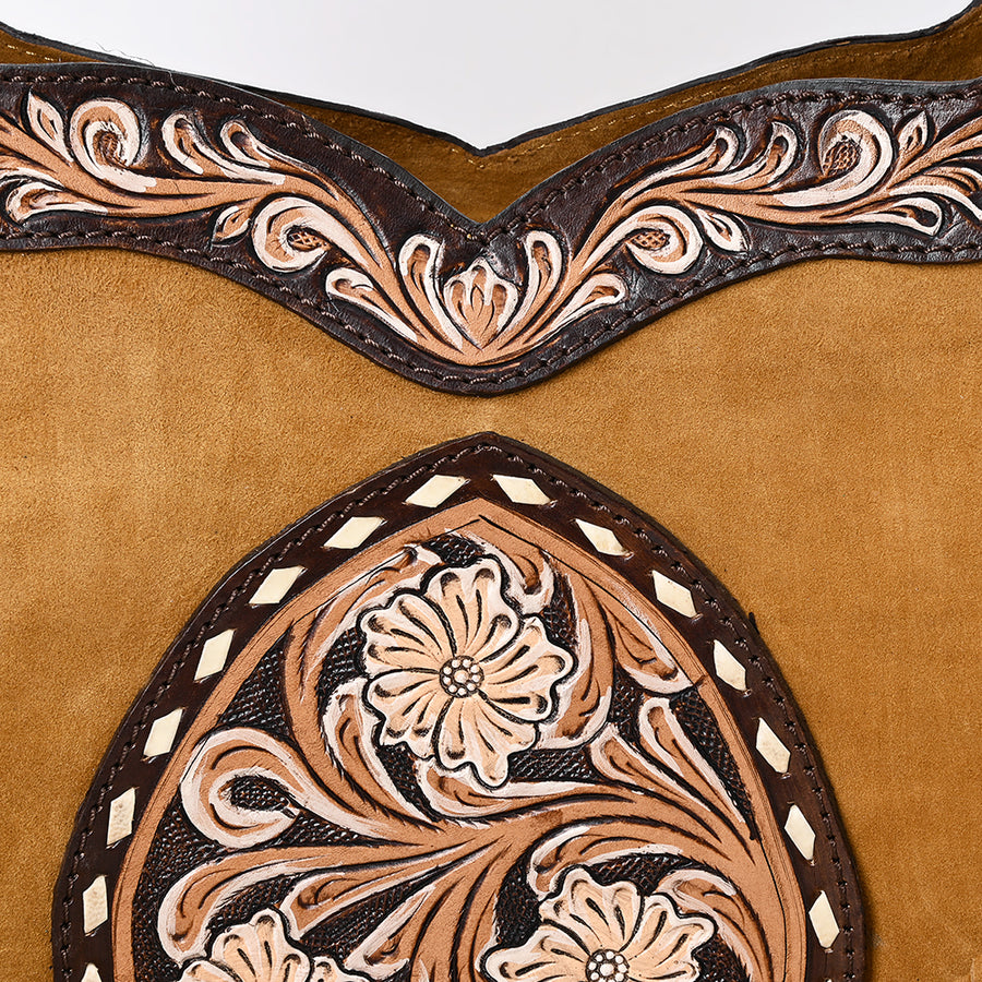 American Darling Fringed Hobo Bag Genuine Leather Hand Tooled Floral Carved Buck Stitched Western Purse YKK Zipper