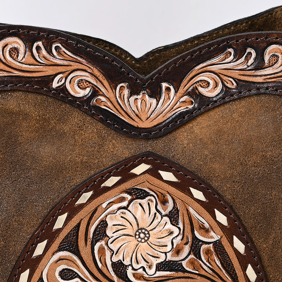 American Darling Fringed Hobo Bag Genuine Leather Hand Tooled Floral Carved Buck Stitched Western Purse YKK Zipper