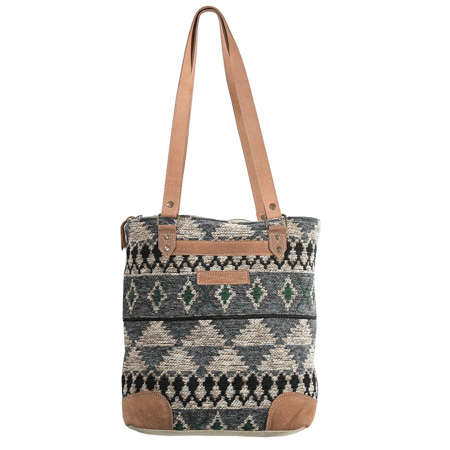 OHLAY OHV280 TOTE Upcycled Wool Canvas Genuine Leather women bag by Hilason – Cowboy and equestrian accessories
