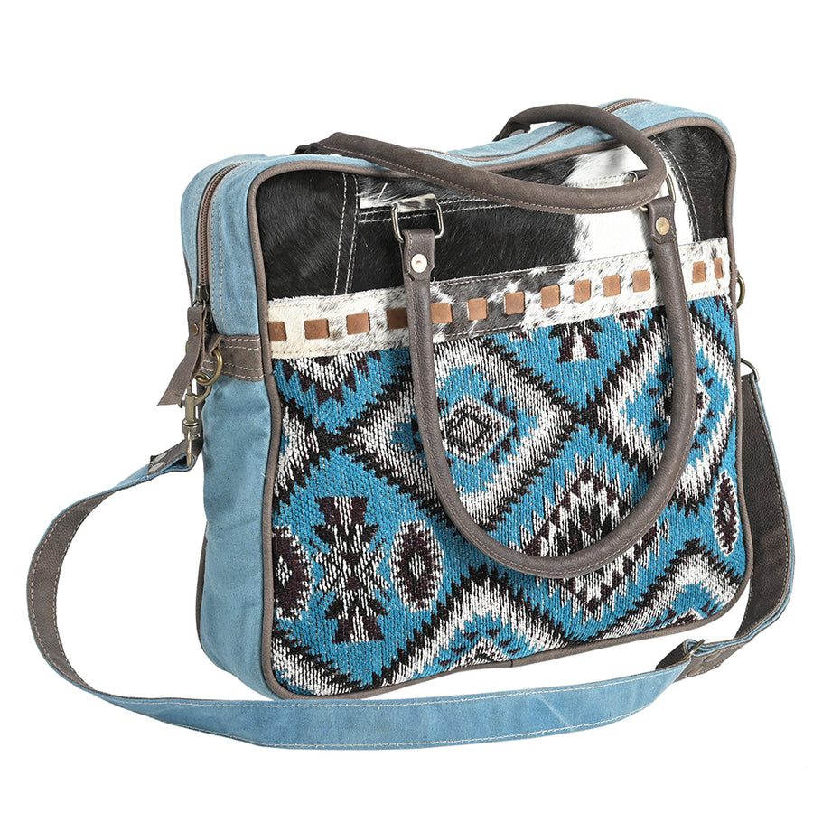 OHLAY OHV289 TOTE Upcycled Wool Canvas Hair-on Genuine Leather women by Hilason – Cowboy and equestrian accessories