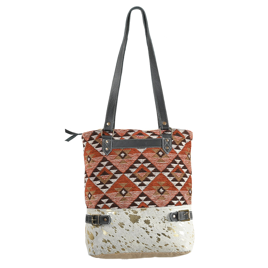 OHLAY OHV290 TOTE Upcycled Wool Canvas Hair-on Genuine Leather women by Hilason – Cowboy and equestrian accessories