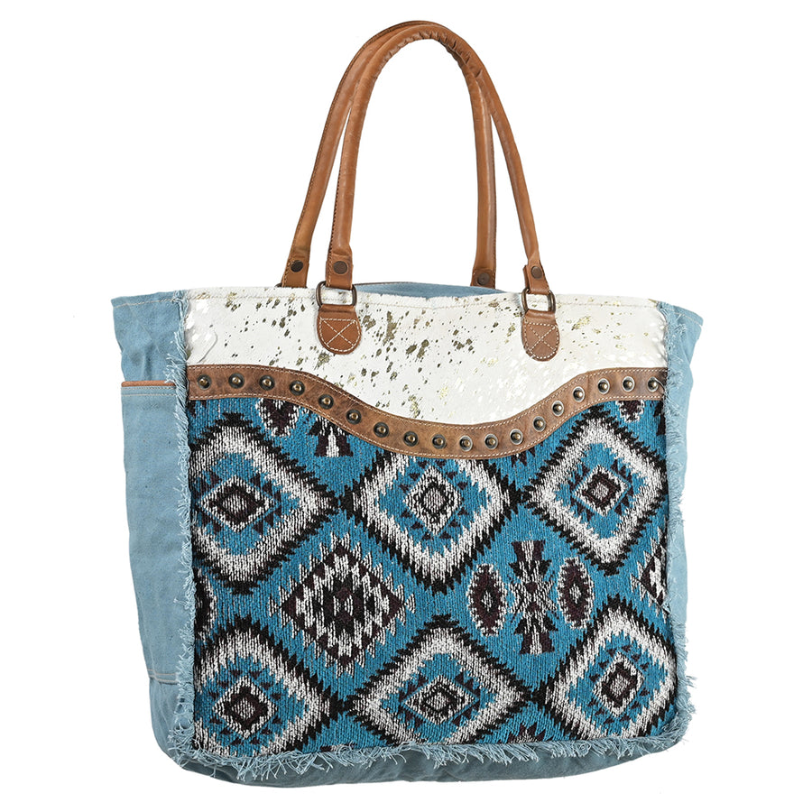 OHLAY WEEKENDER Upcycled Wool Upcycled Canvas Hair-on Genuine Leather women bag western handbag purse - Uhorse