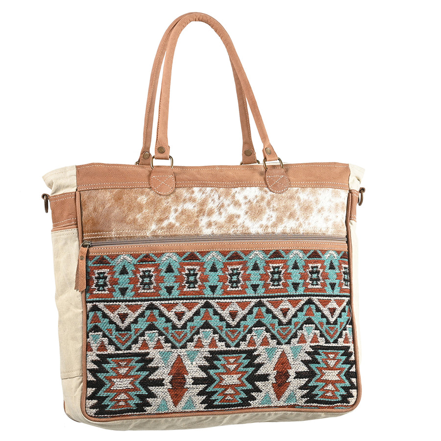OHLAY WEEKENDER Upcycled Wool Upcycled Canvas Hair-on Genuine Leather women bag western handbag purse - Uhorse