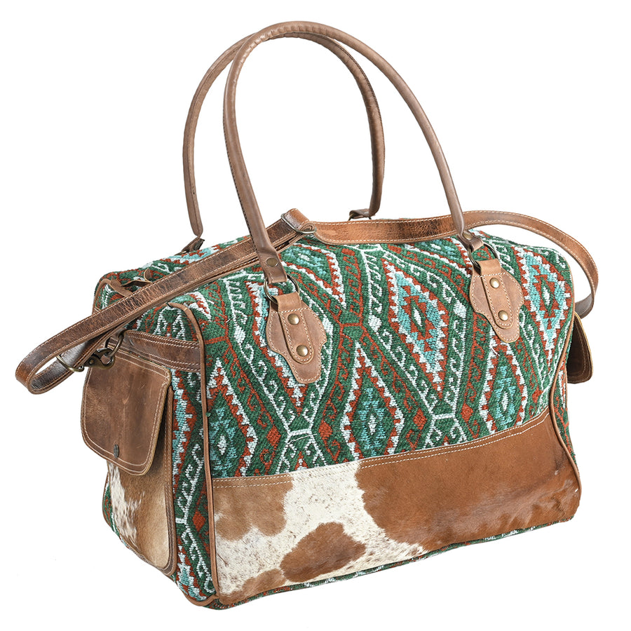 OHLAY OHV303 DUFFEL Upcycled Wool Hair-on Genuine Leather women bag by Hilason – Cowboy and equestrian accessories